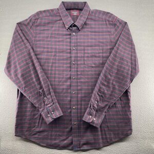 UNTUCKit Shirt‎ Mens 2XLT Blue Rully Flannel Long Sleeve Button Up Check Casual